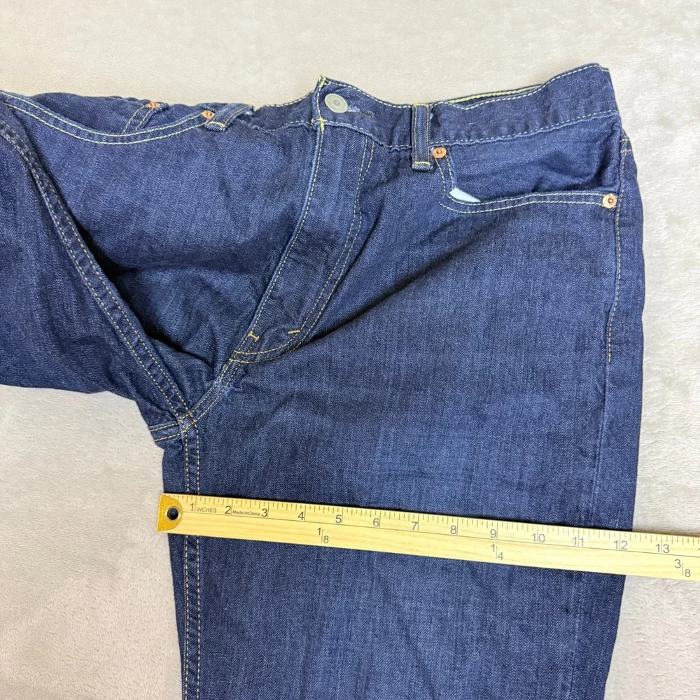 Levi's 514 Straight Fit Jeans Mens 36x30 Blue Dark Wash Denim Classic Preppy EUC